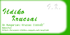 ildiko krucsai business card